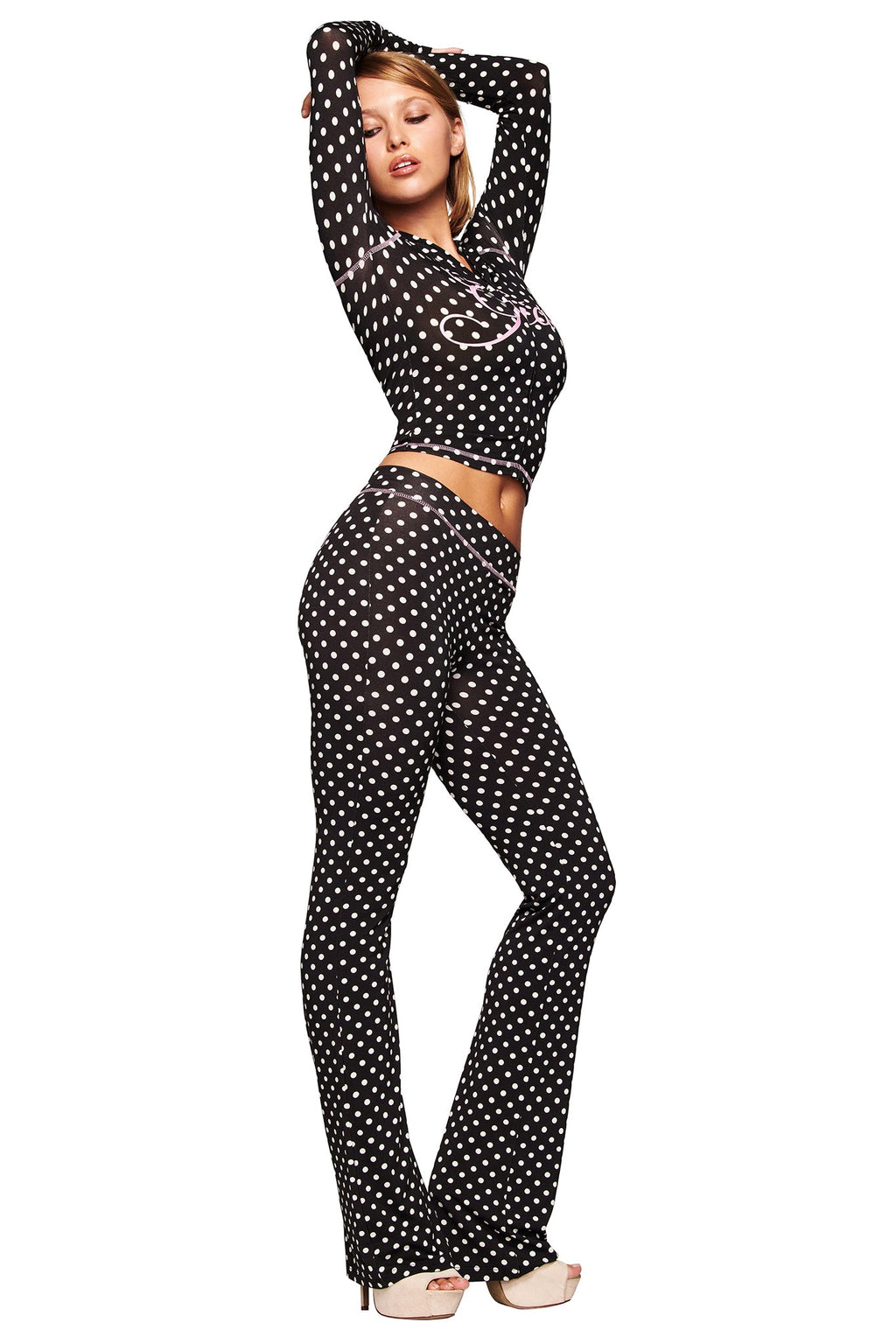 BLARE HOODIE - BLACK POLKA DOT