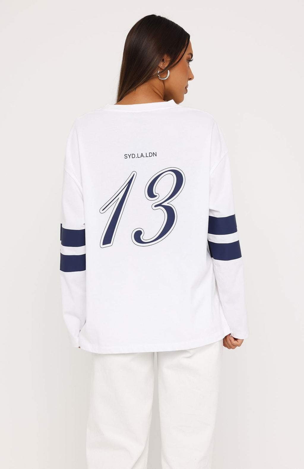 Keeping You Close Oversized Long Sleeve Tee White