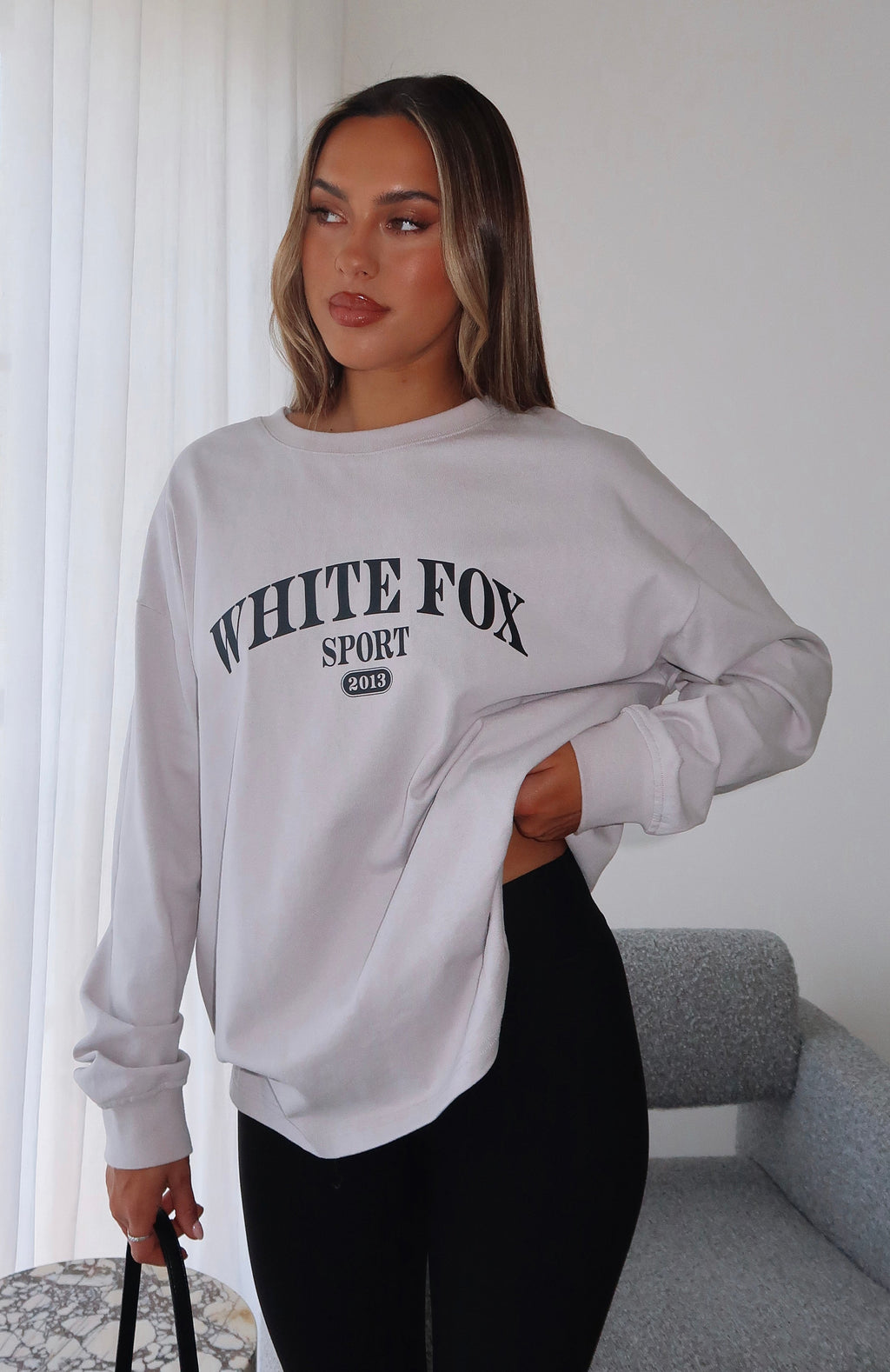 Stand With You Long Sleeve Oversized Tee Moon