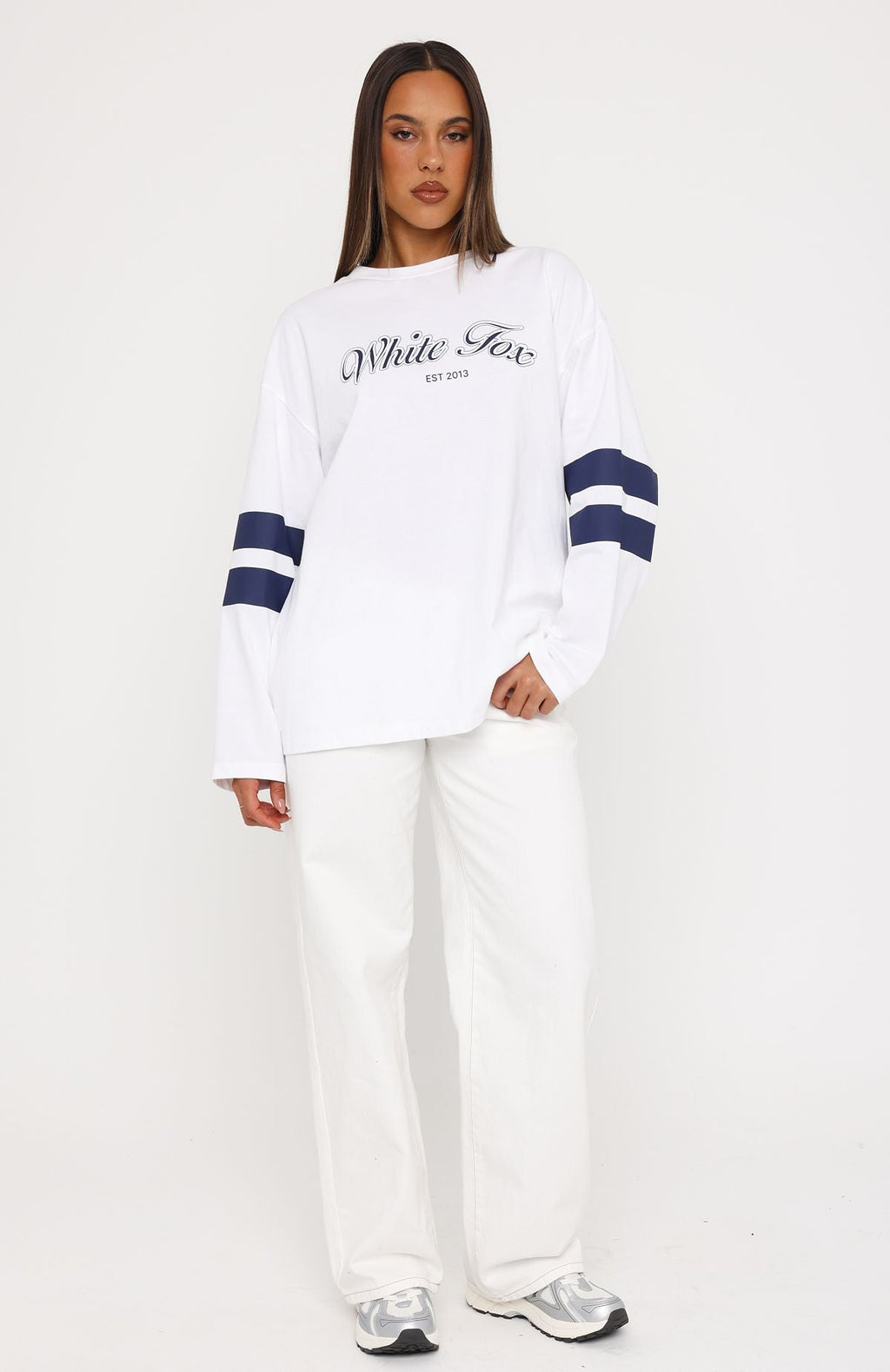 Keeping You Close Oversized Long Sleeve Tee White